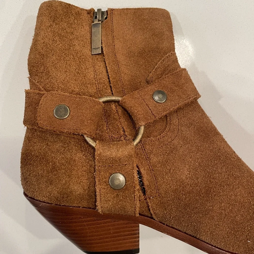 Saint Laurent Brown Suede Ankle Boots 37.5 - Picture 3 of 5